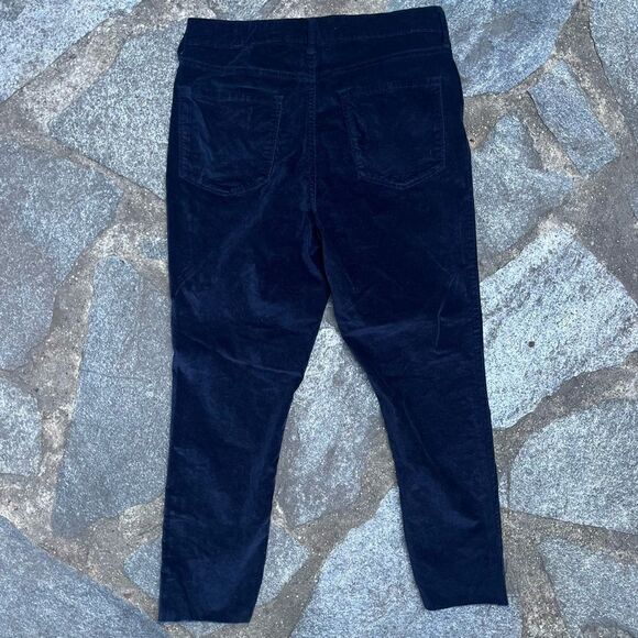 OLD NAVY HIGH WAISTED ROCKSTAR SUPER SKINNY RAW HEM MIDNIGHT BLUE VELVET JEAN 12 - Picture 6 of 7